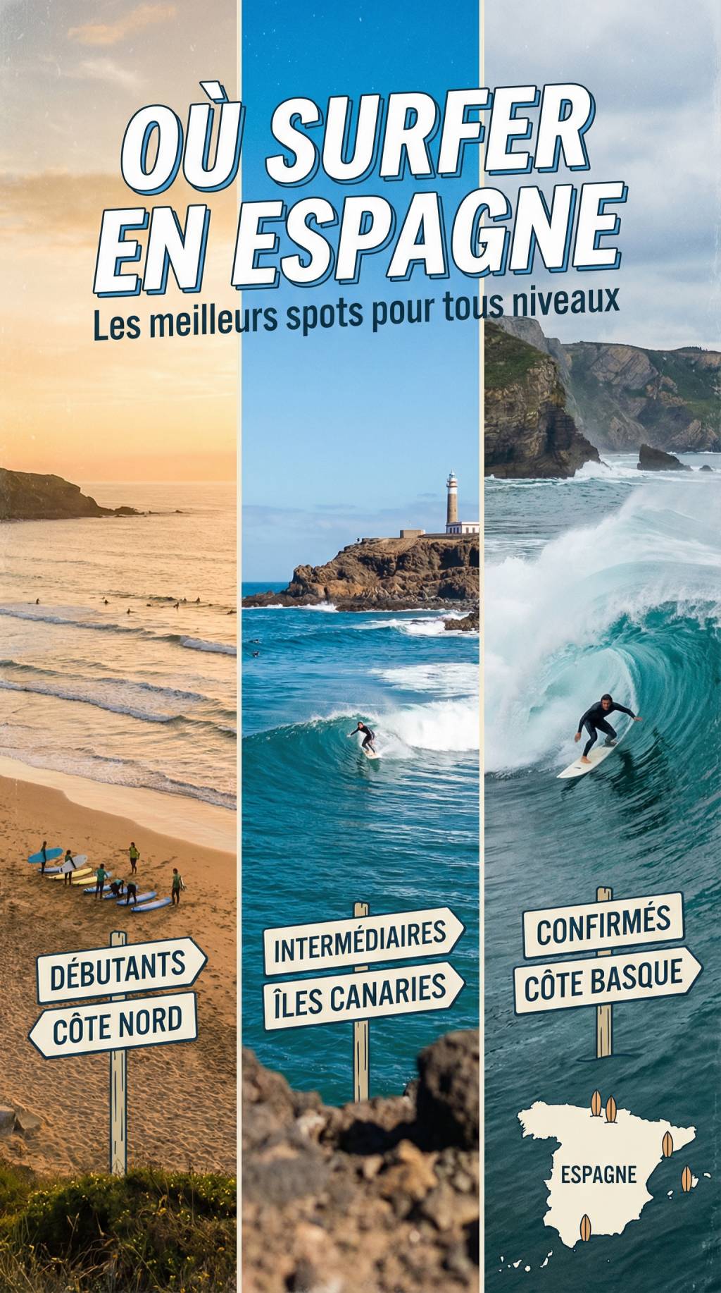 Ou surfer en Espagne : les meilleurs spots pour tous les niveaux